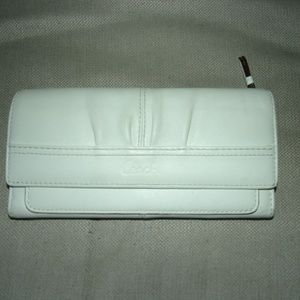Coach white leather wallet